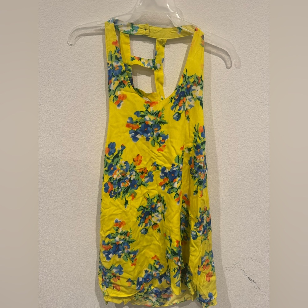 Paper Heart Floral Yellow Sleeveless Dress